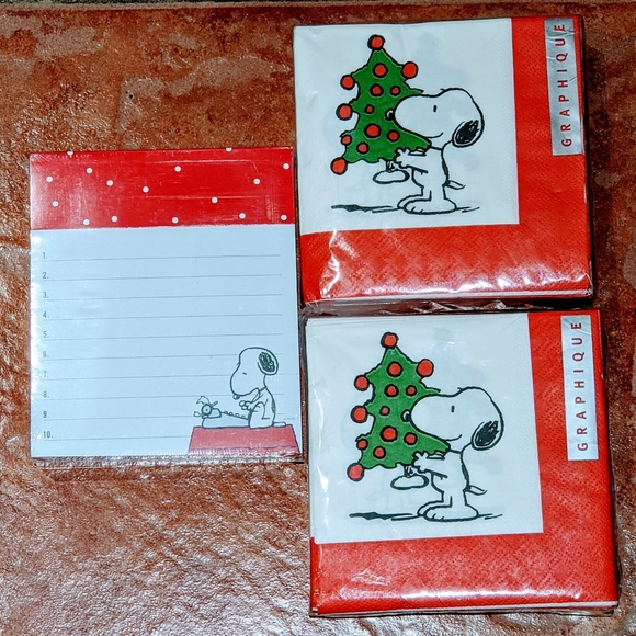 Peanuts | Holiday | Peanuts Snoopy Bundle Notepad Napkins Nwt | Poshmark